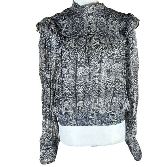 Free People Roma Long Sheer Ruffle Sleeve Bohemian Top Size Medium 📦 - Picture 3 of 13